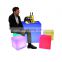 Bar Stools Lighted Pe Led Cube Garden lights led bar furniture led light up cube seat chair seating LED cube chair