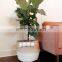 White Seagrass Belly Basket with white pom poms, Woven Seagrass Straw Wicker Storagee Basket Home Organization