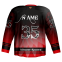 100% polyester neck with strings ice hockey jersey with red and black color