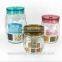 Wide mouth storage glasses/storage glass jars/color painting storage jars glass food storage container