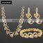 2016 Brand New Zircon Orange Gold Pakistani Artificial Bridal Jewelry Sets