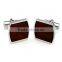 Hot selling custom wooden cufflinks rosewood stainless steel cufflink