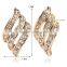 Women 18k Gold Plated Earrings Magnetic Rhinestone Wing Stud Earring