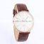 China movt leather rose gold quartz watch men luxury