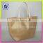 women newest fashion brown color jute and cotton material shoulder tote bag style cotton handle
