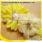 gauze pearl diamond two flowers elastic headbands for babies