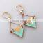 Fashion Gold Chain Enamel Multi Color Triangle Jewelry Necklace Set