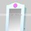Floor Standing Wooden Furniture Chinese Mirrored Jewelry Cabinet with LED Lights, Special Door Top Customized Design and Casters