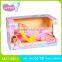 14 inch lovely sleeping music baby doll+cradle with music and light