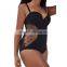 black sexy hollow out spot plus size bikini for fat women MK-KF598