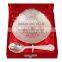 IndianArtVilla Set of 1 Silver Plated Deep Dish Designer Oval Bowl 1 Spoon with Gift Packing Box - Ice Cream Desert Home Hotel
