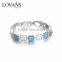 925 Sterling Silver Blue Opal Square Shape China Bracelet SBI173W