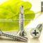 PH2 zinc flat head self drilling screw with antil slip ribs