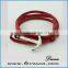 Alibaba Express Hot Sale Colored Variety of Leather Rope Anchor Bracelet