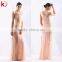 Unique Stylish Design Sleeveless Shiny Embroidered Beads Pink Prom Dresses