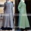 Oem manufacturer ltweight soft pleat floor length long ladies kaften maxi dress muslim