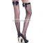 Taiwan Factory Skull with Bows Backseam Fishnet Stockings