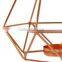 Rhombic Rose gold iron wire candle lantern,metal candle lantern