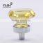 1 1/9 inch polished chrome zinc yellow bling glass crystal knob