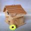 Pine wood house toy wood bird nest artificial bird nest with two window