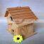 Pine wood house toy wood bird nest artificial bird nest with two window