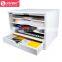 4-Shelf Desktop Organizer MDF wood office desk Document Collection with drawer