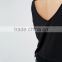 2016 Latest Europea Women Hot Selling Short Sleeve Lace Design Black T Shirt