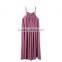 Latest Childern Lilac Gathered Neckline Colorful Beads Kids Beautiful Model Frock Neck Design Dresses HSd5107
