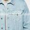 custom jacket light blue fashion style denim casual jacket OEM factory