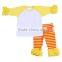 2017 Boys and Girls Icing Ruffle Raglan Outfits Wholesale Kids Clothing Ruffle Pants Sets