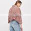 Lapel collar fringed short coat womens faux suede tassel bomber jacket