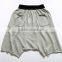 100% cotton raw hem casual loose harem shorts pants
