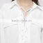 Simple and Stylish Women White Shirts Wholesale,custom Tie-Up Pocket Blouse With Your Own Logo China Supplier