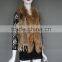 Top popular colorful modern rabbit fur vest with raccoon fur collar for women winter