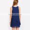 Party Dresses Women Clothing 2016 New Style Back Zipper Round Neck Sleeveless Ruffle Chiffon Short Dress