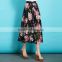 Latest Long Skirts Design Women Floral Printed Chiffon Skirts,Wholesale 100% POlyester Printed A-line Chiffon Skirts for Women