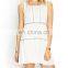 CHEFON Cotton fabric crochet white dress