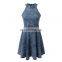 2016 New Ladies Dress Design Slim Dress Sleeveless Denim Dress