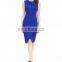 Knee Wrap Plain Kurti Overlay Front Fashion Light Blue Party Dress for Young Girls NT6629