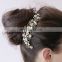 Vintage Wedding Bridal Golden Leaves Crystal Hair Comb