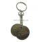 Custom Metal Plated Coin Holder Keyring Trolley Token