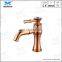 Gold Finished Freestanding Vessel Sink Faucet Single Cold and Hot Water Bathroom Sink/Basin Mixer Tap