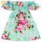 Summer Pink Flower Girls A-Line Waist And Just-Above-The-Knee Design Kids Posh Girls Dresses.