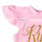 Wholesale Price Baby Girl Sets Pink Ruffle T Shirt And Long Trousers Deer Outfits Cotton Baby Girl Outfits