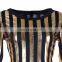 Golden stripe soft and cold hand feeling black evening dress dancing queen dresses for wholesale cheap