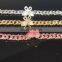 Hiphop Ladies butterfly diamond bracelet Girl Women Gold Silver Pink Bracelet Female boutique jewels party wear gift