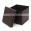 RTS Modern Home Furniture PVC Leather Waterproof Foldable Storage Ottoman With Four Air Holes