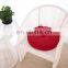 Home Decor Indoor/Outdoor Waterproof Solid Red Round Tufted Bistro Cushion with Ties