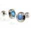 Men's Cufflinks New Blue Silver Round Cuff Lins for Shirt 17mm M3320