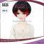 short straight black and red bob cut 1 BJD doll wigs